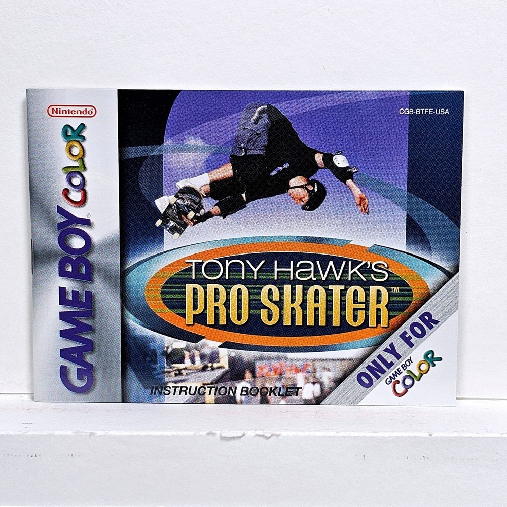 Nintendo Tony Hawk Pro Skater Game‎ Boy Color Manual Booklet VTG
